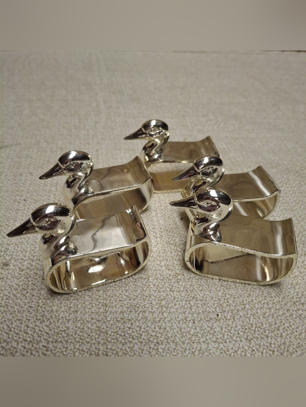 Silver Duck Napkin Rings - Set of 4